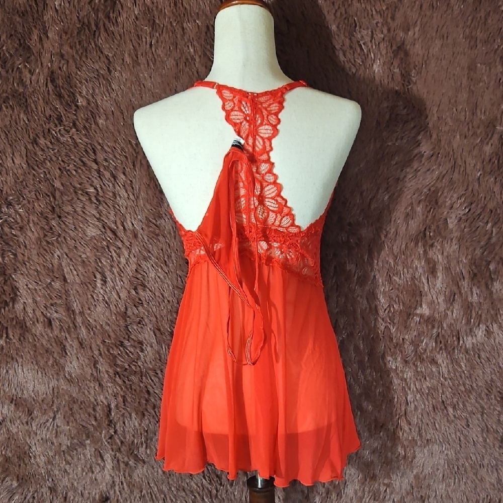 Cassandra Intimates Elegant Red Lace Babydoll Set NWOT - Picture 3 of 6